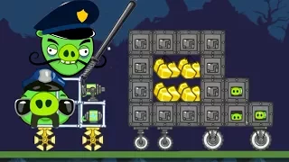 Bad Piggies - POLICE KING PIG CATCH THE THIEF (GOLD STEALER)