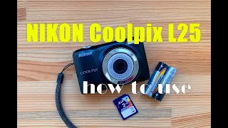 Y2K Digital camera Nikon Coolpix L25 How to use