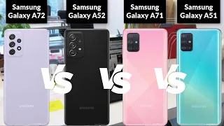Samsung Galaxy A72 vs Samsung Galaxy A52 vs Samsung Galaxy A71 vs Samsung Galaxy A51