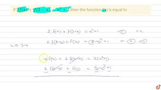 If `2f(x)+f(3-x)= x^2 + 1`,then the function f(x) is equal to