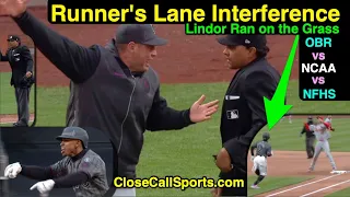 Lindor's Runner's Lane Interference - Was Umpire Erich Bacchus' Out Call Correct for OBR? NCAA, NFHS