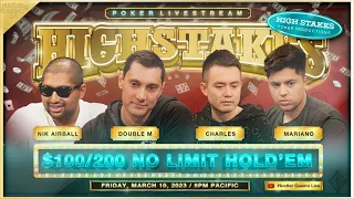 SUPER HIGH STAKES $100/200 w/ Mariano, Charles, Double M & Nik Airball - Commentary by David Tuchman