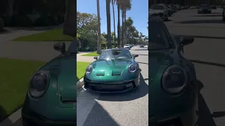 Love This Green 992 GT3 Touring in Beverly Hills! #porsche #porschegt3 #supercar #cars