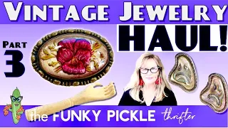 Part 3 ANTIQUE & Vintage JEWELRY HAUL! How to Identify Old Costume Jewelry Unboxing 101 Learning