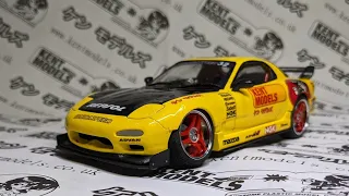 Mazda RX-7 1/24 - Tamiya - Drift Conversion Part 2 - engine, interior, polish and assembly