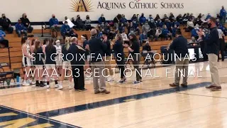 La Crosse Aquinas girls 84, St. Croix Falls 58