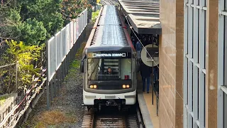 Metro Tbilisi ~ modernized 81-717/714 (.5) and middle Ema-502 type metro carriages.