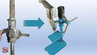 DRILLING BASE 🤯 Convierto en BASE PARA TALADRO, caja de dirección de vehículo desechada