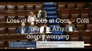 Watch Fiona O'Loughlin's speech on job losses in Athy