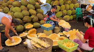 Biggest Sizet Fruit!! So Satisfying!! Jackfruit Cutting Skills - Thai Street Food