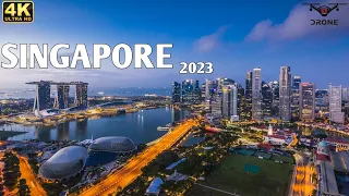 Singapore (2023) Night And Day Beautiful View By Drone [4K]60FPS With Relaxing Music #singapore