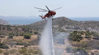 Erickson Aircrane S-64 (Sikorsky) operating in Athens, Greece