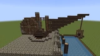 Minecraft Tutorial - Einen Hafenkran bauen - Build a Crane (Medieval/Mittelalter)