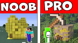 Minecraft battle: who will build a beautiful golden house? / Noob vs Pro / Animation