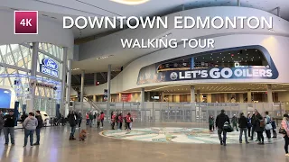 [4K Walk] 🇨🇦 Downtown Edmonton January 2023, Rogers Place, Stantec Tower | カナダ・散策