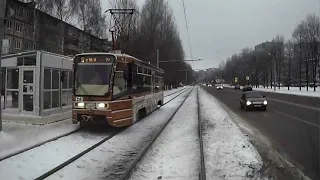 Трамвай Ярославля, вид из кабины. 7-й маршрут. Часть 4/4, Архив.