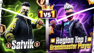 satvik VS grandmaster Region TOP-1😮BR Rank player of INDIA 🇮🇳 - Garena Free Fire Max