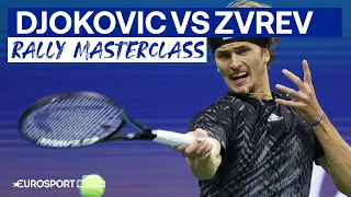 Amazing rally between Alexander Zverev and Novak Djokovic at the 2021 US Open semi-final | Eurosport