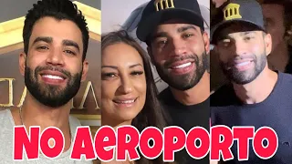 Gusttavo Lima chegando no aeroporto e falando com fãs em Cachoeiro do Itapemirim - ES