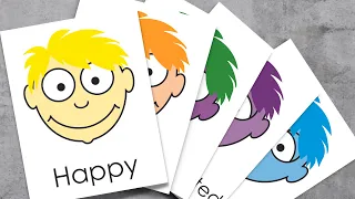 Printable emotions flash cards for Autism, additional needs and early childhood.