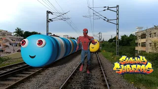 Slither.io In Real Life 2 | Spider man Subway Surfer in real life