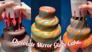 Most Satisfying Mirror Chocolate Pull Me up Glaze Cake Decorating