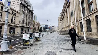 🇹🇩COLD WINTER DAYS IN BUCHAREST, ROMANIA | DOWNTOWN WALKING TOUR | DECEMBER 2022 ☃️❄️❤️