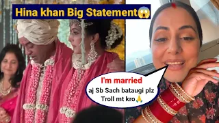 Hina Khan Secretly Married Aged Man| Hina Khan Reaction on her Wedding After Dating Rocky Jaswal