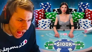 INSANE $100,000 DOUBLE DOWN ON BLACKJACK!