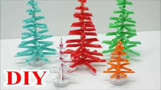 Best out of Waste Crafts Ideas: DIY Drinking Straws Christmas Tree - Recycled Bottles Crafts