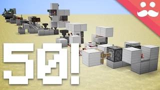 Minecraft: 50 Different Redstone Contraptions in ONE TAKE!