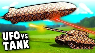 UFO Airship vs WW2 Fort  Defenses and Wonder Tank (Forts Mod Gameplay)