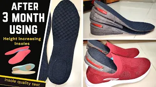 After 3 month using -- Height Increasing Insoles for Men and Women 3 inch Adjustable detail review.