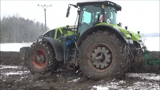 Zimní orba - Claas Axion 960 a 940 s pluhy Agropa a Regent