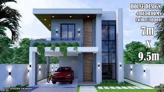 House Design | Simple House 2 Storey  | 7m x 9.5m | 4 Bedrooms
