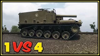 M44 - 10 Kills - 1 VS 4 - World of Tanks Gameplay