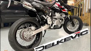 Delkevic Stainless Exhaust Install Suzuki DRZ 400SM. LOUD!!