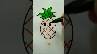 Colouring cute pineapple🍍 #art #shorts #draw #drawing #painting #viralshorts