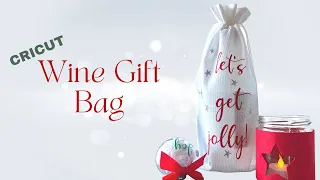 Make a wine gift bag using iron-on (HTV) vinyl using your Cricut!