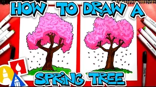 How To Draw A Cherry Blossom Spring Tree