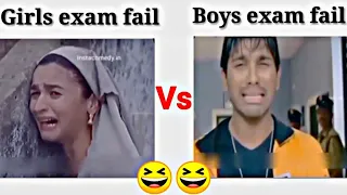 Girls exam fail V/S Boys exam fail 😂 |  Exam funny Status | #comedy #funny