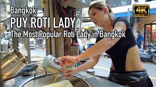 The Most Popular Roti Lady in Bangkok - Puy Roti Lady - Bangkok Street Food