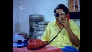 Mukhyamantri Chandru Telephone Comedy Scene | Tennis Kishna | Karnana Sampathu Kannada Movie Scenes