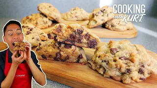 Levain Bakery Chocolate Chip Walnut Cookies: Crispy Outside with Soft Center | Cooking with Kurt