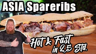Asia Spareribs im Sandwich - Hot and Fast - mega lecker. BBQ & Grillen für jedermann