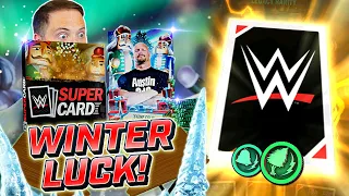 The LUCKIEST WWE SuperCard Winter Pack Opening?! How to Free Bells and Trees!