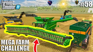 Harvesting SOYBEANS with ARTICULATED HEADERS | MEGA FARM Ep.58 | Farming Simulator 22