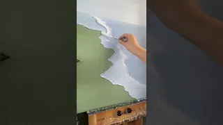 3D Blue Sky Sea Oil Painting Texture Canvas Art Summer Painting Ocean Waves Beach Landscape Wall Art