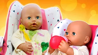 Baby Annabell doll. Cooking toy food for Baby Born doll. Kitchen toys & doll videos.