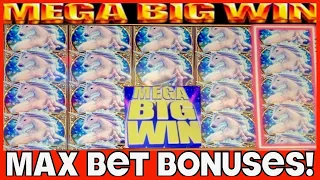 ★MEGA WIN!!!★MAX BET RE-TRIGGERS! Mystical Unicorn slot machine #casino #slots